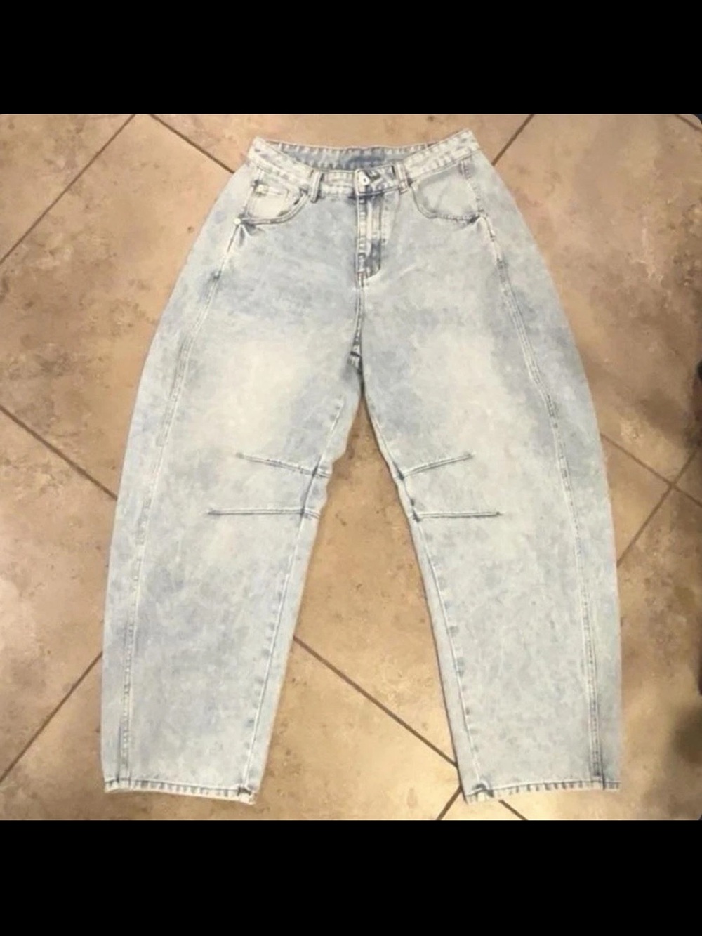 Light Wash High-Rise Tapered Jeans - Light Blue - Picture 1 of 1